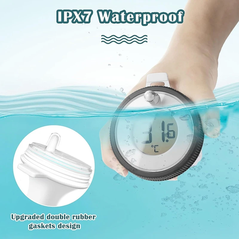 Kabelloses Pool thermometer schwimmend leicht lesbares digitales Pool thermometer wasserdicht für Schwimmbäder, Aquarien