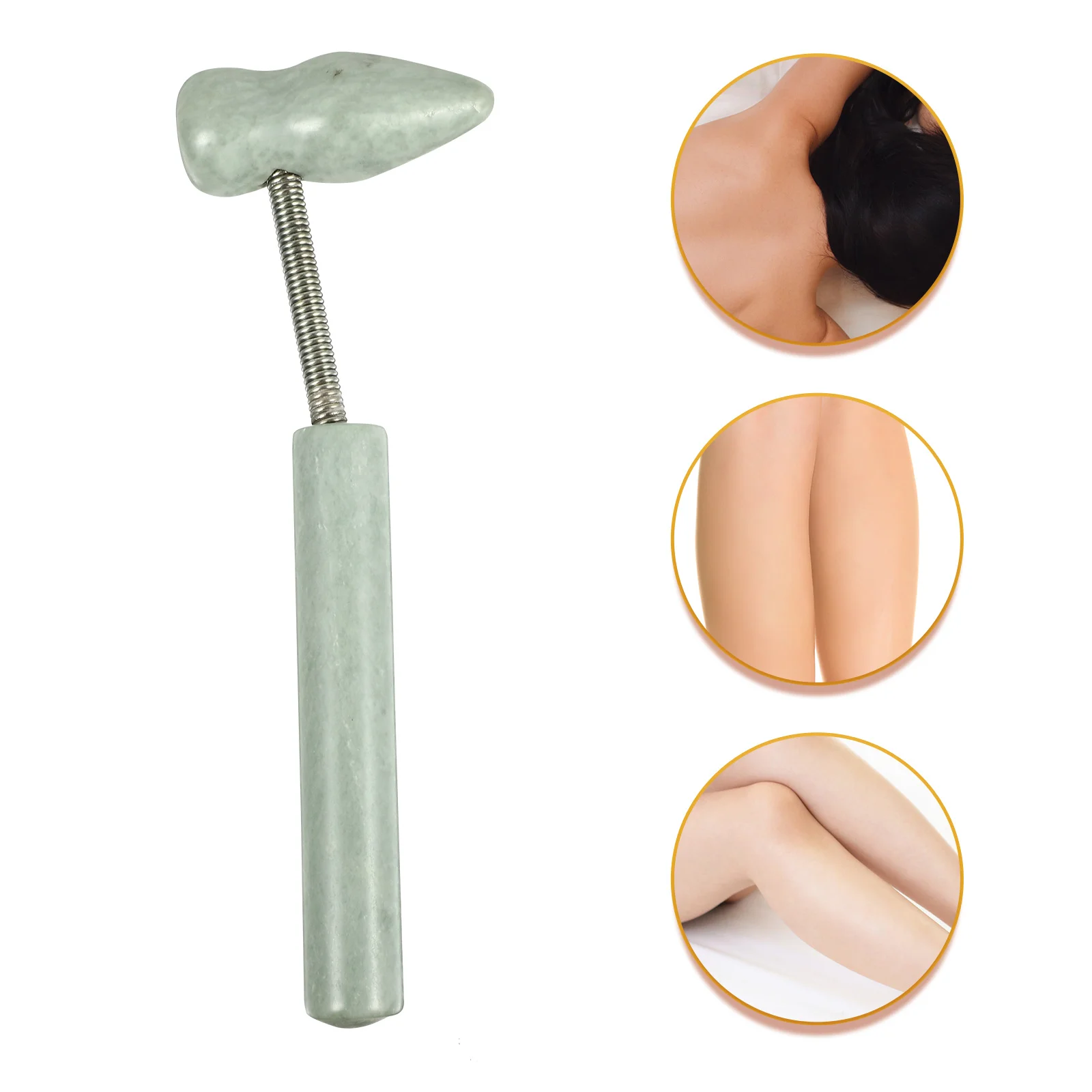 

1Pcs Massage Hammer Natural Jade Handheld Percussion Tool for Meridian Relief Fatigue Reduction Portable Fitness Health
