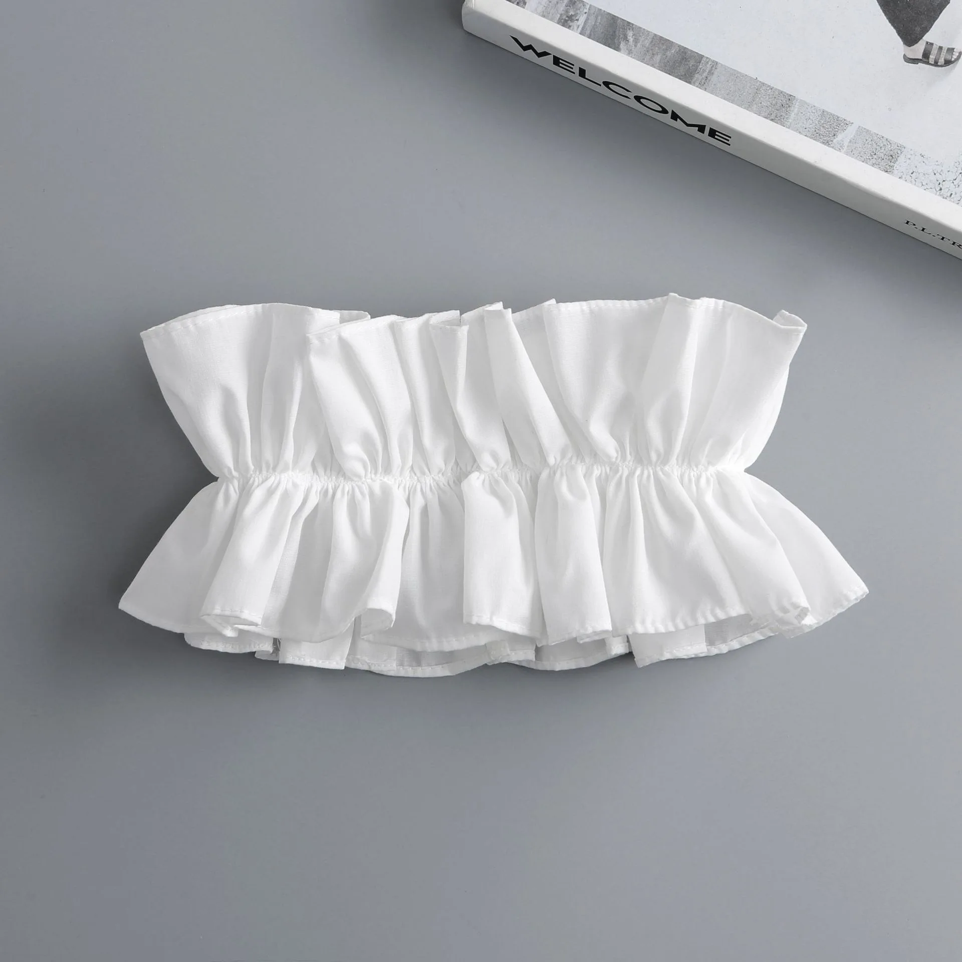 Women's Solid Colour Black White Vertical Cotton Fake Collar Ruffled Neck Collar Fashion Lace False Collar Four Seasons