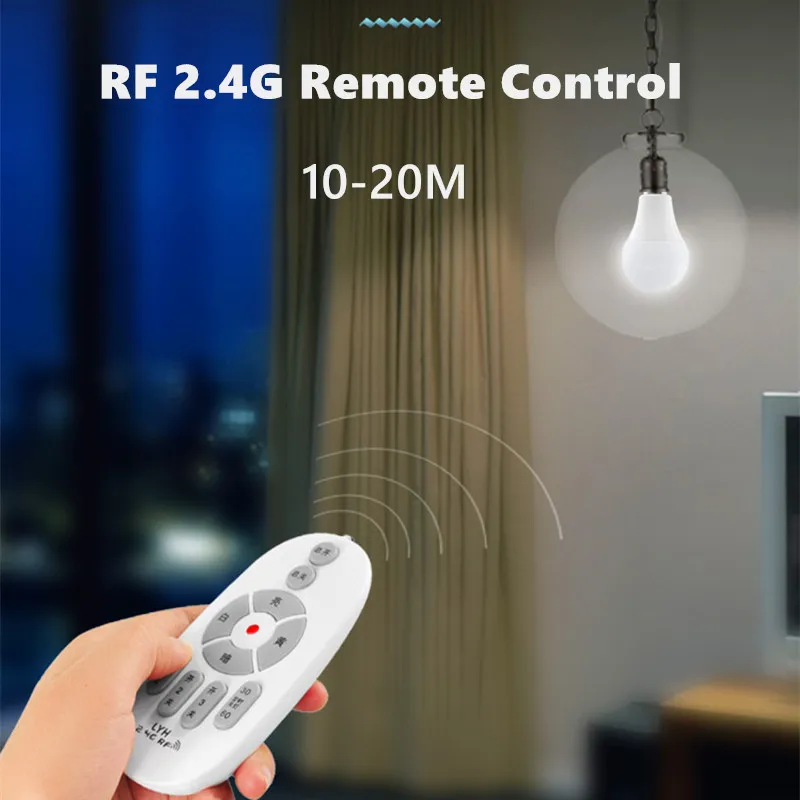 2.4G RF Smart LED Bulb E27 AC86-265V Remote Control Warm White Cold White Dimmable Light Timing LED Lamp Bulb 6W 9W 12W