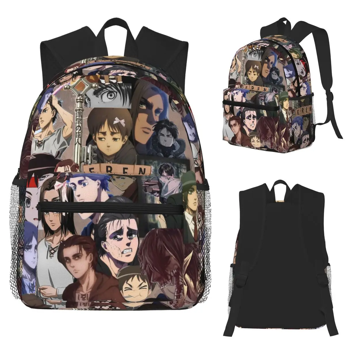 Anime ataque em titã eren jaeger estudante mochila saco de escola caminhadas viagem daypack para meninos meninas moda bookbag sacos ombro