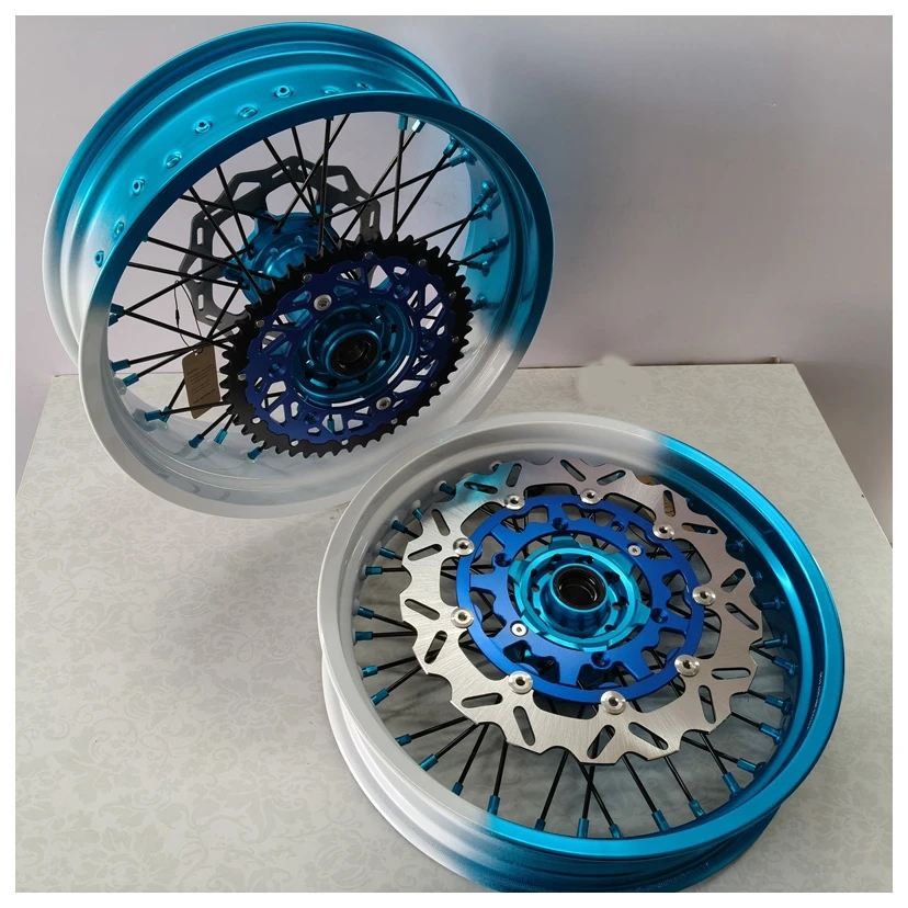 Spraying EXC/SXF Custom Color Super Moto Wheels 17 Light Blue And White