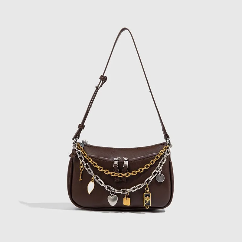 

Women's Fashionable Mini Crossbody Bag with Detachable Chain Pendant Stylish Trendy Shoulder Handbag for 2026