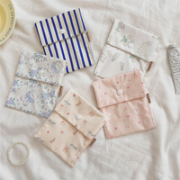 Sanitary Napkin Storage Bags Korean Cute Flower Large Capacity Girls Cartoon Physiological Period Tampon Organiser Bag Mini Bag