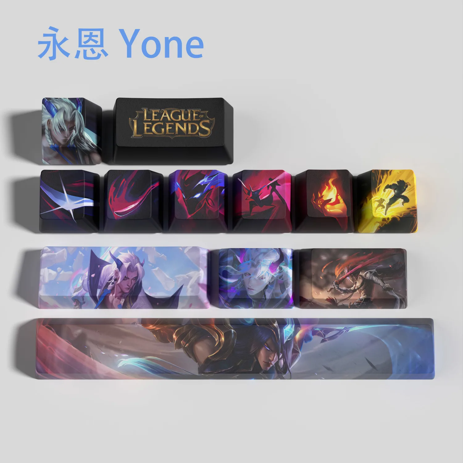 Lol Sona Ahri Riven The Unforgotten Yone Ashe Jinx Heroes Keyboard Cap Cute Cartoon Periphery Kawaii Tabletop Decoration Gifts