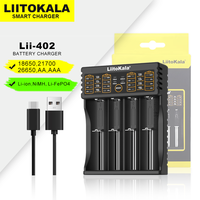LiitoKala Lii-402 Lii-202 18650 Charger for 1.2V/3.7V/3.2V/3.85V 21700 20700 2665014500 16340 NiMH li-ion battery