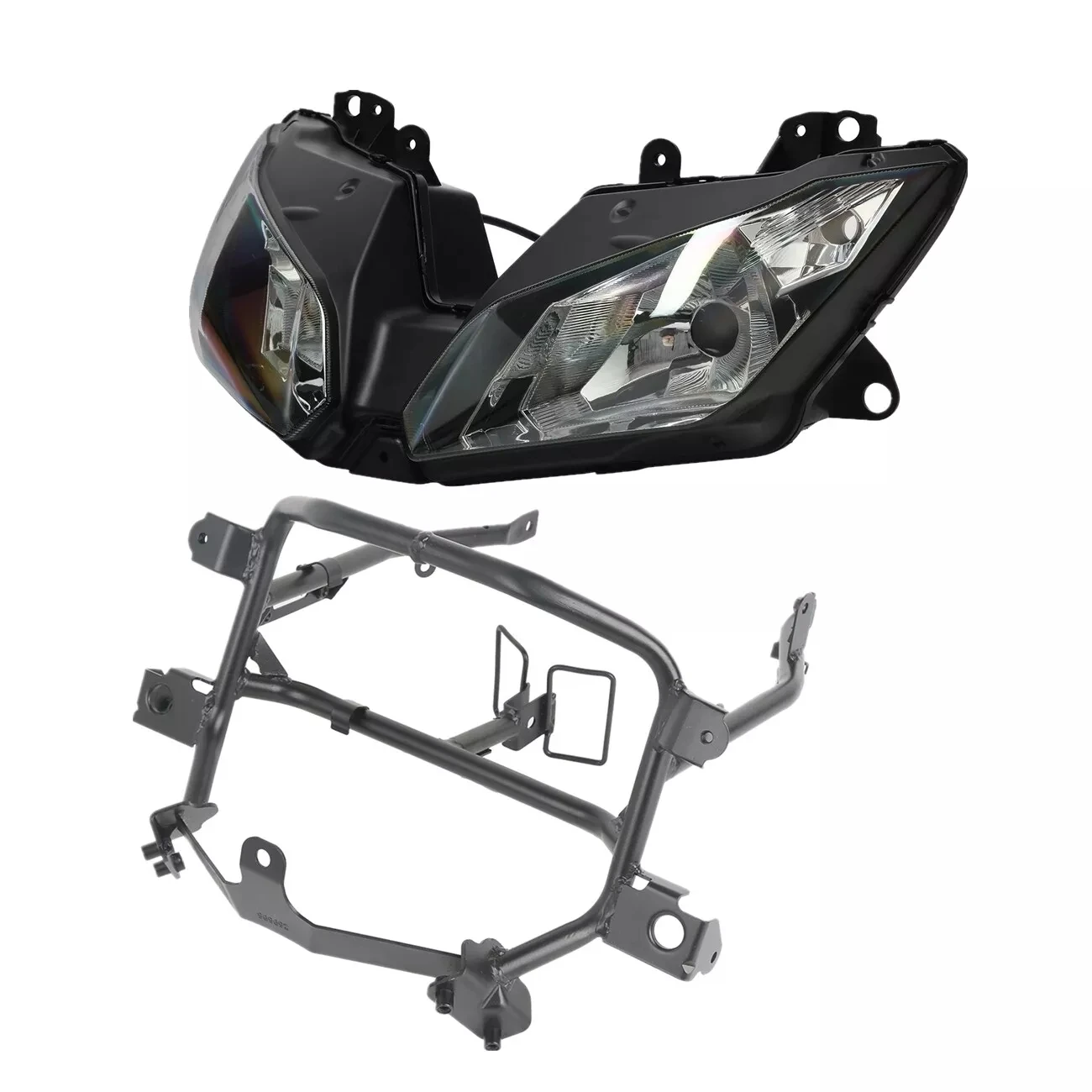 

Motorcycle Black Front Upper Fairing Stay Bracket + Headlight For KAWASAKI NINJA 300 2013 2014 2015 2016 2017