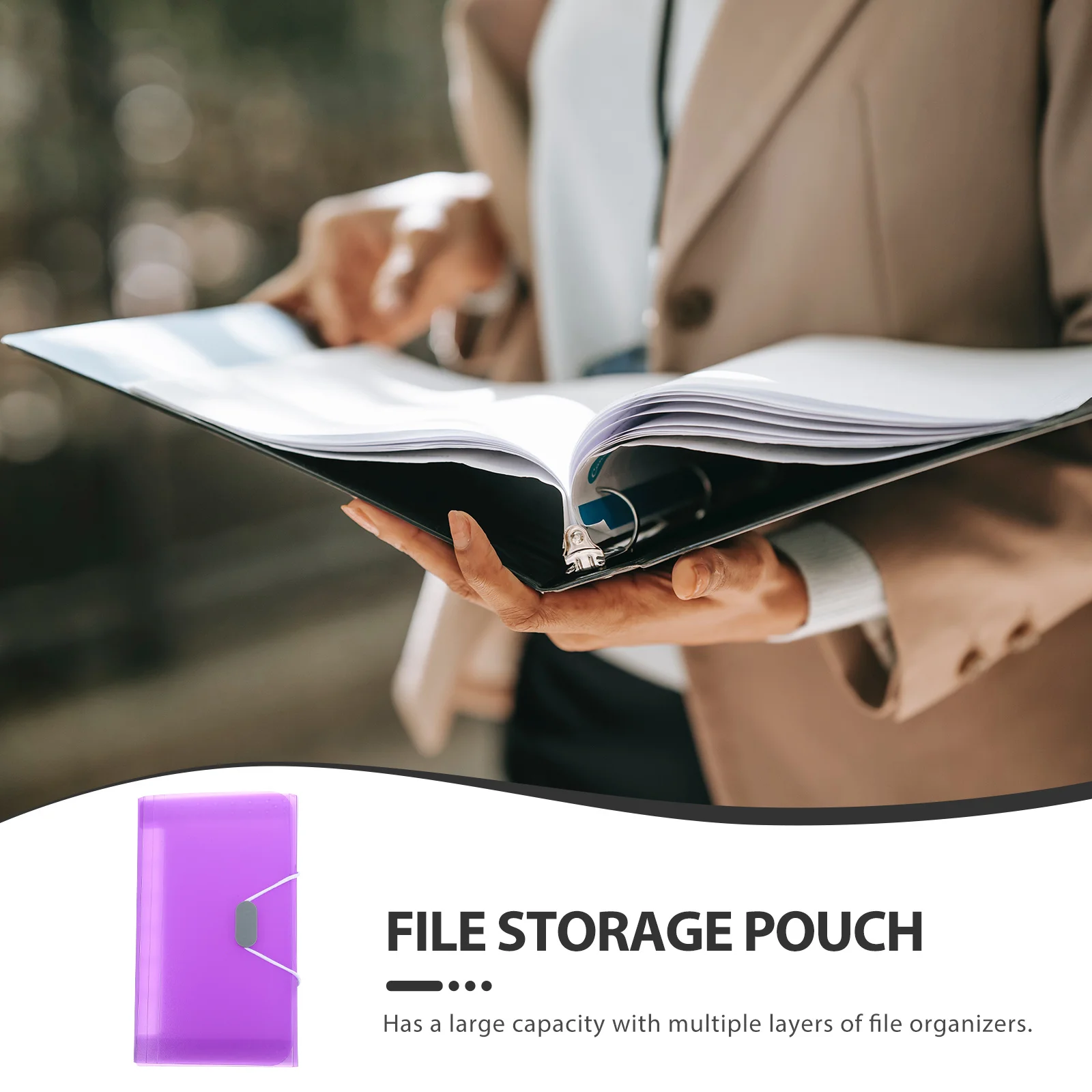 

1pc Large Capacity Multi-Layer Expandable File Folder Accordion Document Organizer For Office Desktop Storage Paper Holder