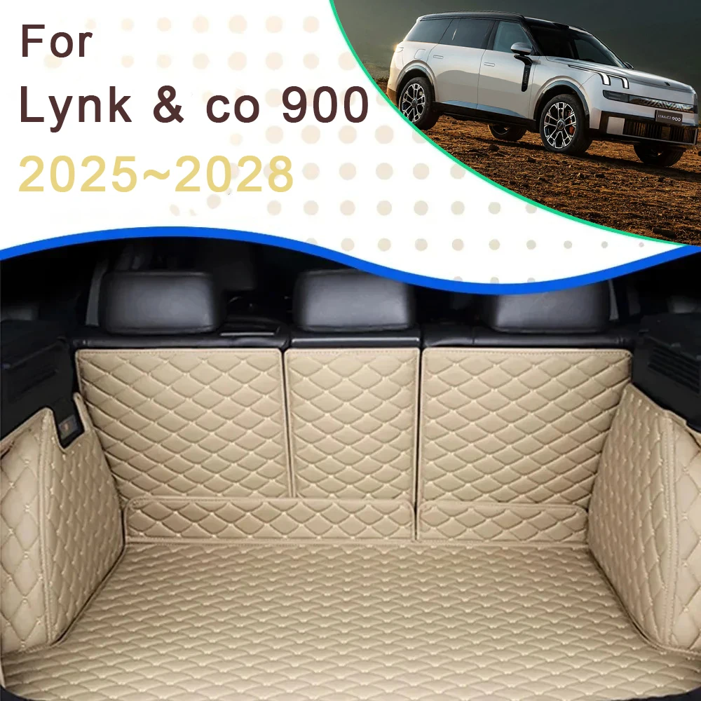بطانة صندوق السيارة لسيارة Lynk & co 900 EM-P 2025 2026 2027 2028، سجادة لـ 6 مقاعد، سجاد خلفي، وسائد تخزين، ملحقات السيارات #1