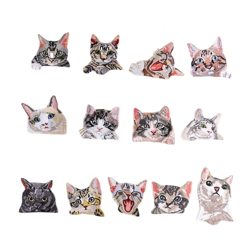 30pcs/Lot Luxury Pocket Animal Fashion Embroidery Patch Crazy Cat Puppy Shirt Clothing Decoration Accessory Craft Diy Applique