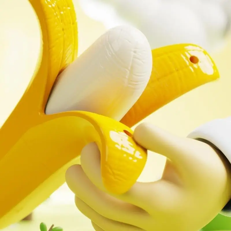 54DA 3D Banana Swords Anxiety Reduce Toy for Children Funny Retractable Swords Toy Office Adult Stress Relief Role Play Props
