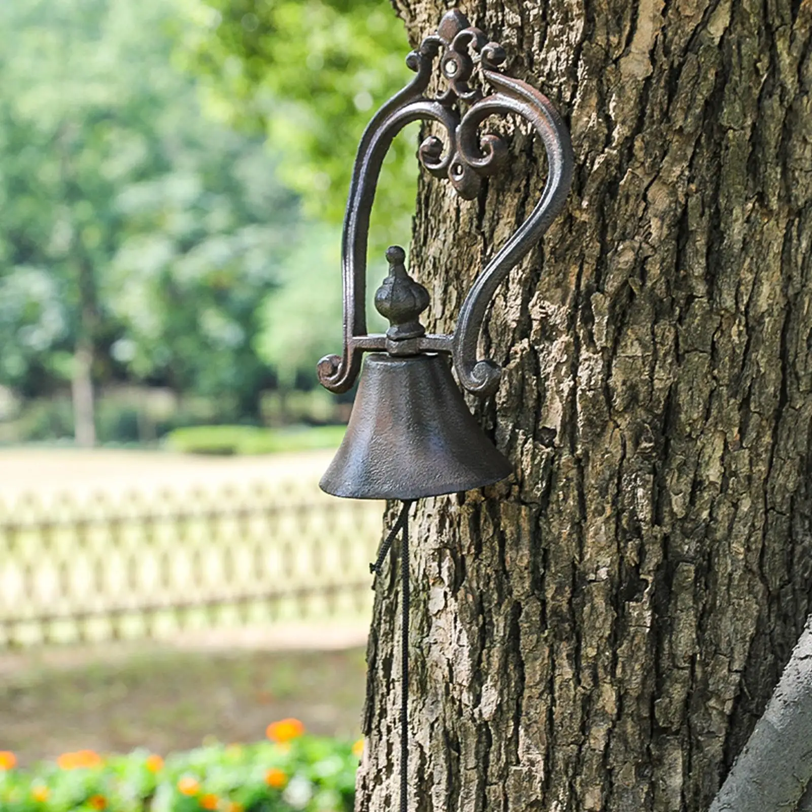 Cloche de Porte Murale à Secousse Manuelle, Cloche en Fer D.lique pour Jardin et Cour