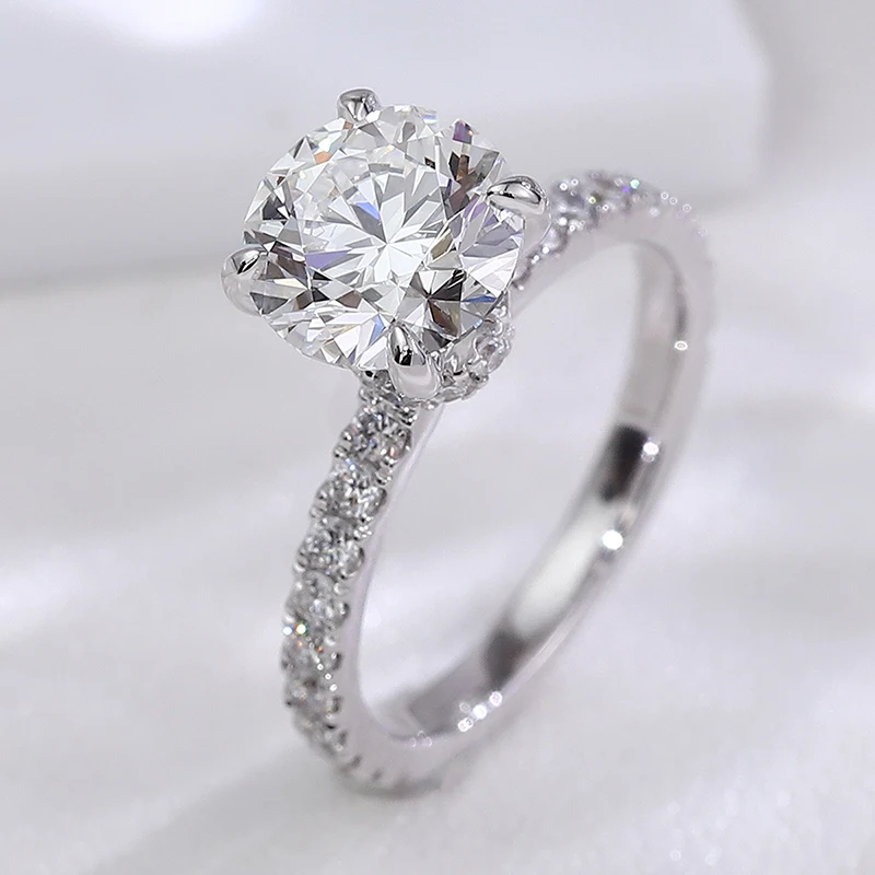 

Классическое кольцо Provence 1 карат со скрытым ореолом, полугруппа, лабораторные бриллианты, обручальное кольцо, повседневное кольцо для женщин, ювелирные изделия, подарки