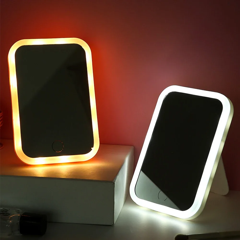 LED Makeup Mirrors Portable Touch Screen Dressing Cosmetic High Definition Fill Light Mirror 3 Colors Light Modes Vanity Mirrors