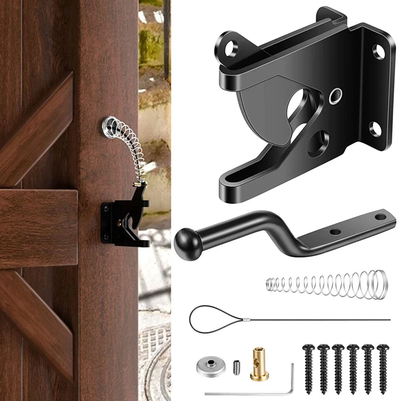 Self-Locking Gate Latch Automatic Gravity Lever Latch Carbon Steel Post Mounted Heavy Duty