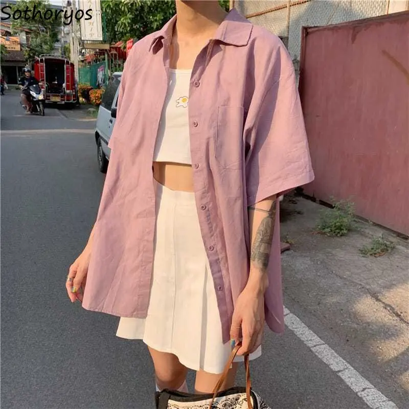 

Shirts Women Solid Simple Daily All-match Creativity Basics Korean Style Tender Modern Leisure Ladies Spring Popular Charming