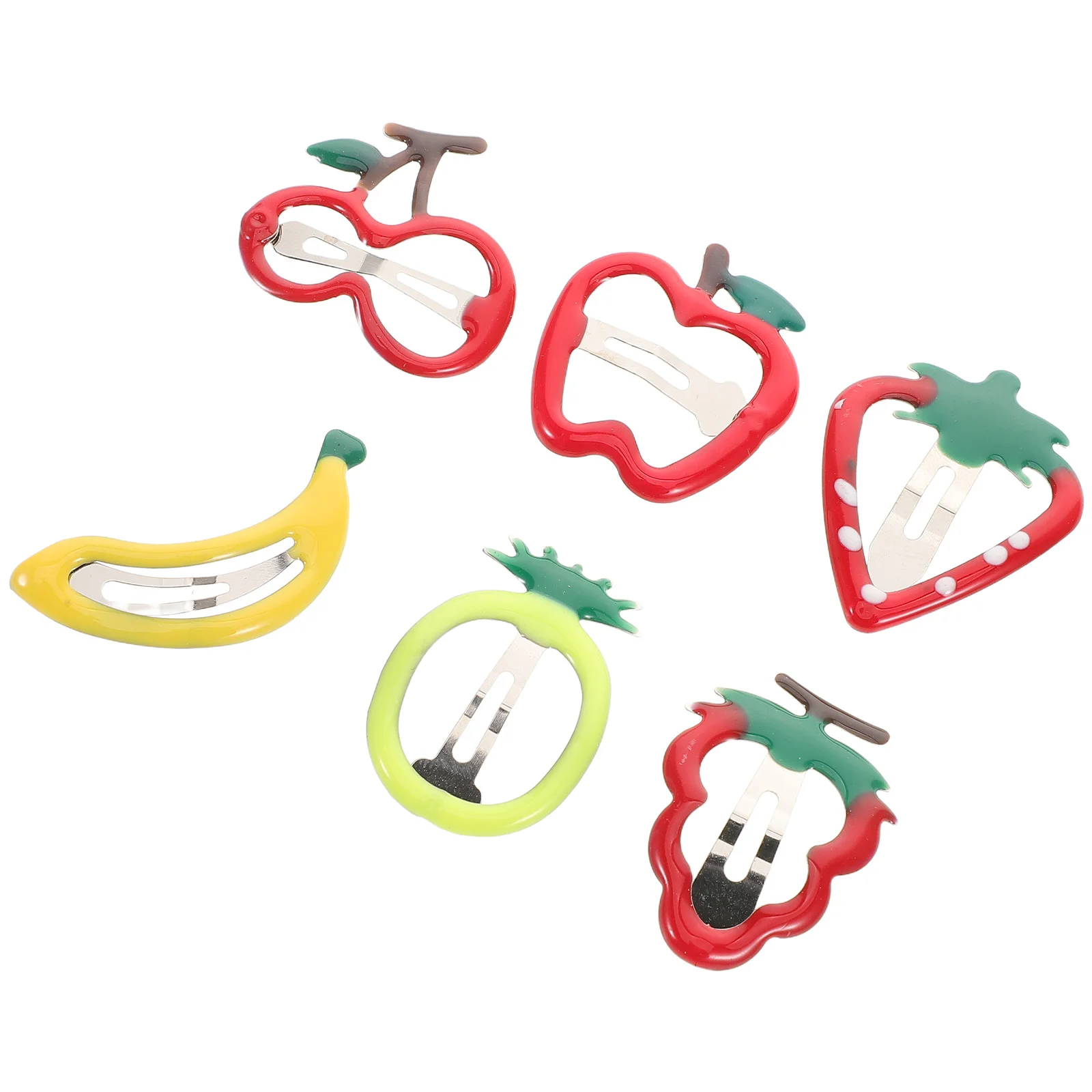 

6Pcs Lovely Fruit Hair Clips for Kids Cartoon Design Metal Hairpins for Toddler Girls Hair Accessories Barrettes Set
