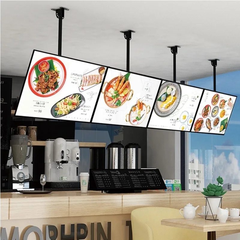 32 43 55 Inch Dedicated Digital Menu TV Screen Advertising Signage Display Ceiling-Mounted Roof Hanging for Shopping Mall Use