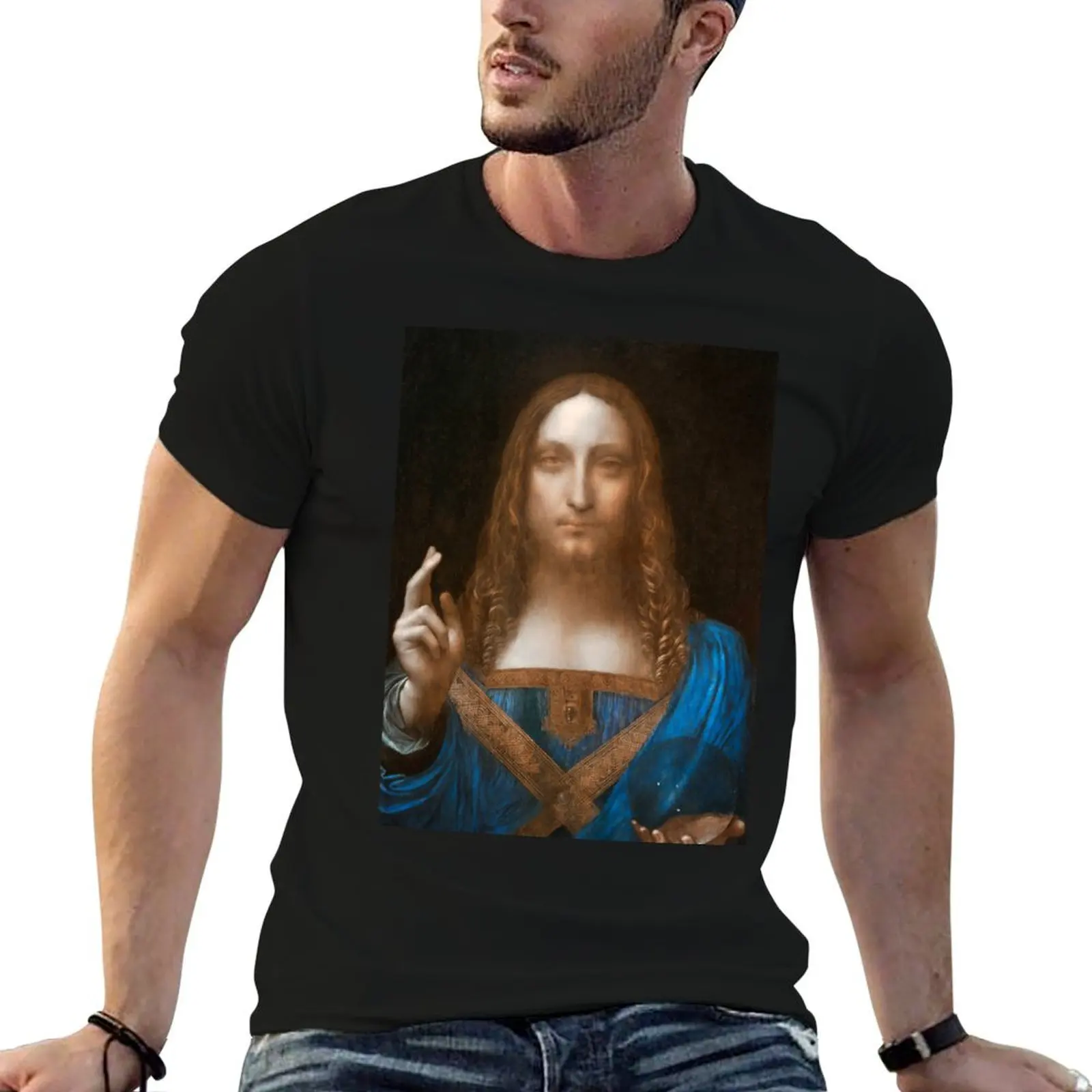 T-shirt Salvator Mundi de Leonardo Da Vinci (amélioré numériquement) T-shirt sportif décontracté à séchage rapide