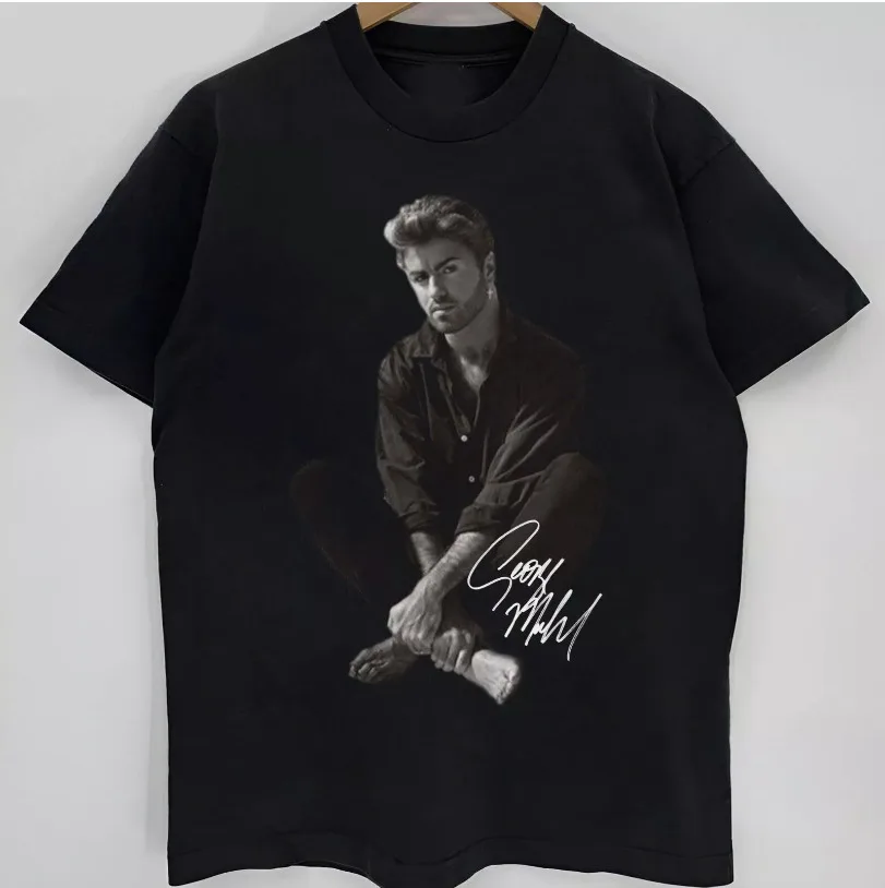 Hot George Michael Singer T Shirt Cotton Black