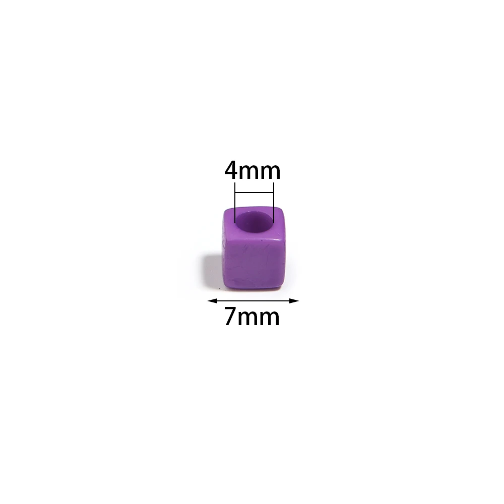100pcs/lot Acrylic Square Beads 7mm Colorful Large Hole Acrylic Beads Loose Spacer Bead For DIY Jewelry Making Bracelet Necklace