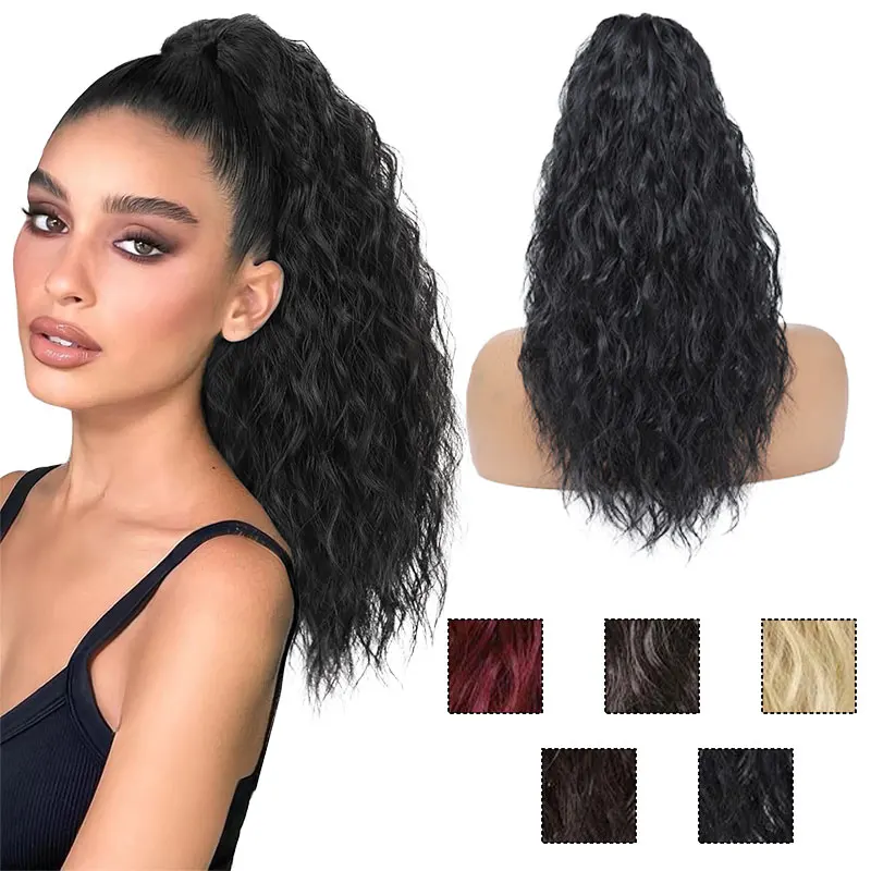 

18inch Curly Wave Claw Clip Ponytail Extension Easy Use Synthetic Ponytail for Women Natural Fluff fake Daily Use
