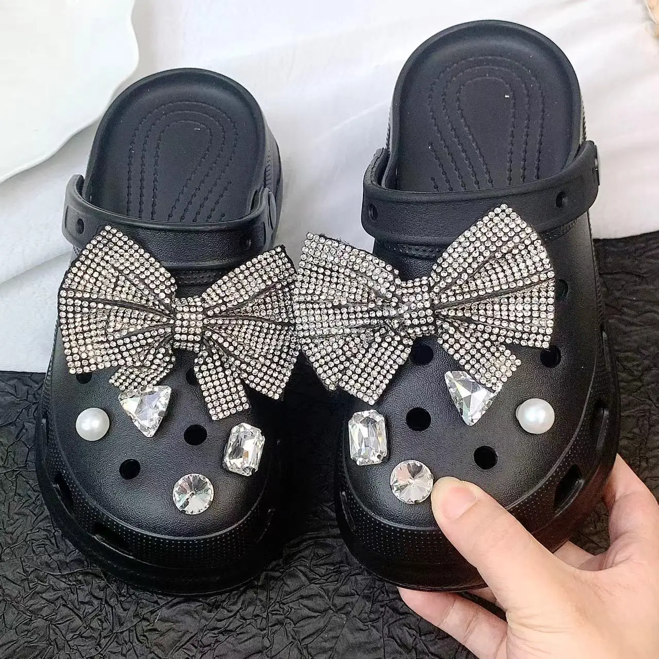 

Shoes Accessories 10Pcs White Bow Diamond Suit and Other Suitable Shoes Decoration Accessories, Jewelry Can Be Made as Gifts