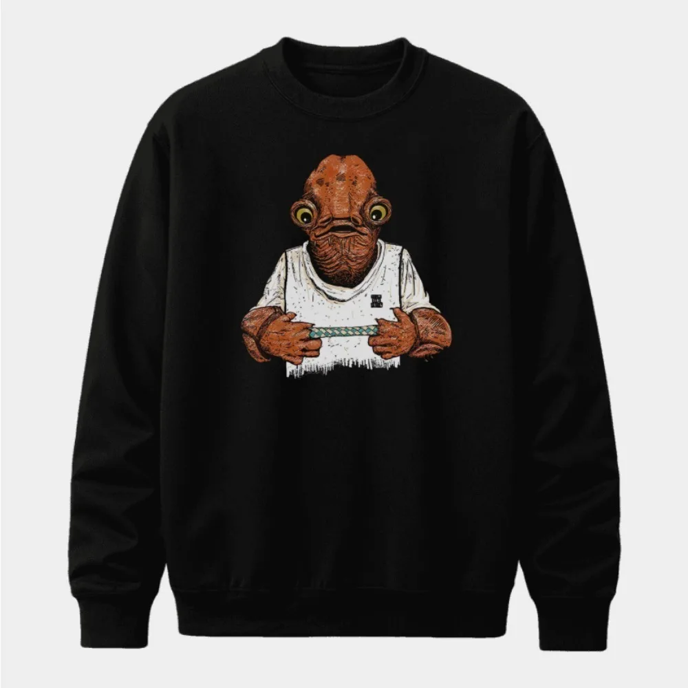 O moletom masculino e feminino estampado American Star Wars com gola redonda é uma roupa esportiva de algodão de outono solta e confortável