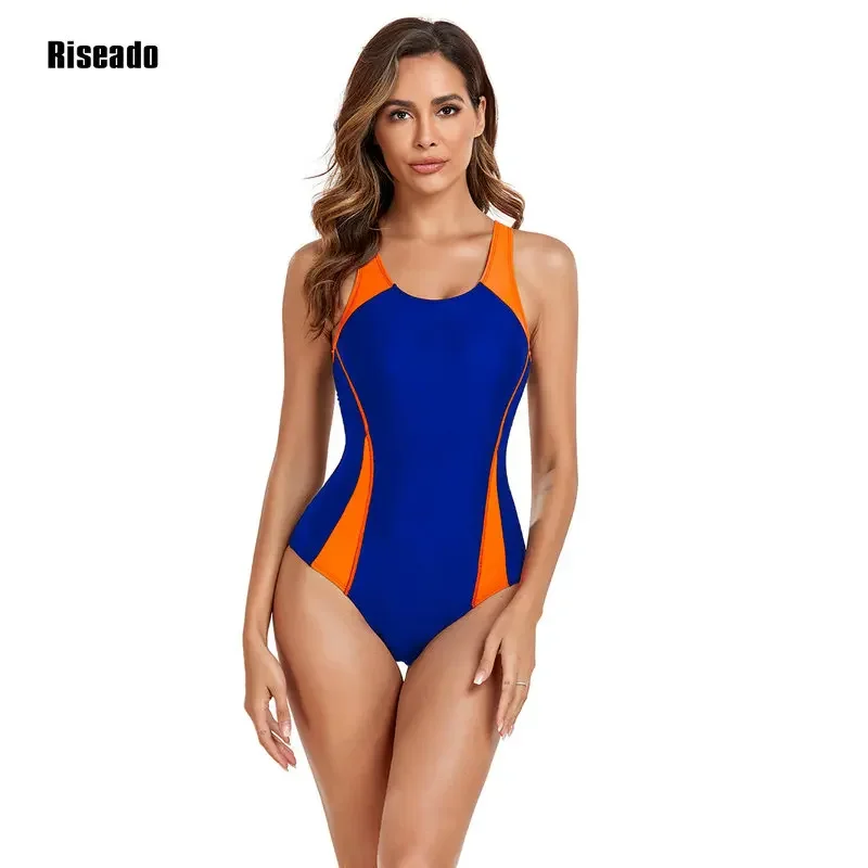 Riseado Athletic costume intero donna 2024 costumi da bagno Patchwork costume da bagno atletico femminile costumi da bagno competitivi