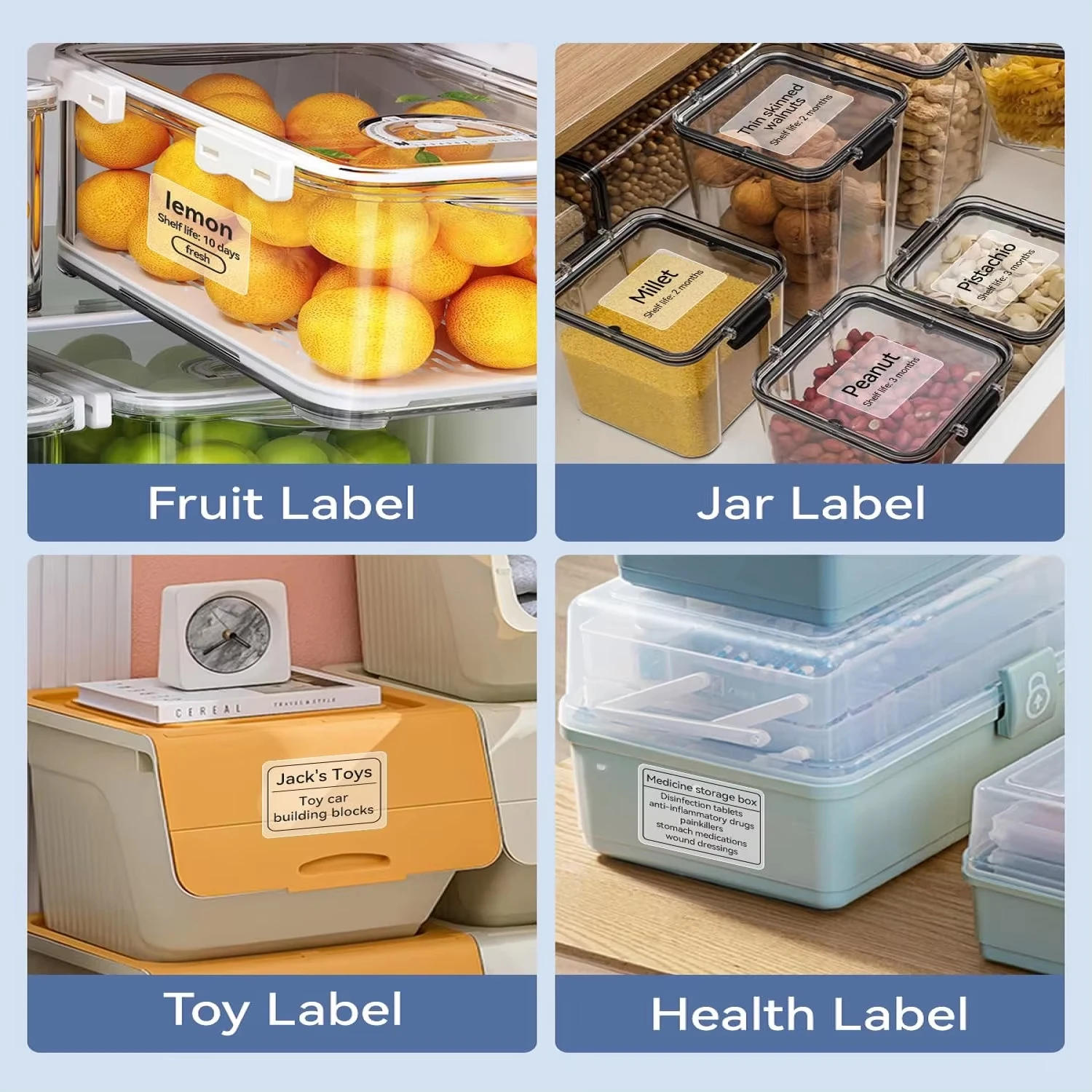 Transparent & Colored Clear Labels - Waterproof Adhesive Stickers for Shipping, Retail, Medical/Office Use, Thermal Paper