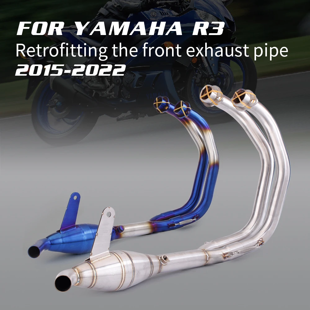 

For YZF R3 R25 MT03 2015 - 2023 Years Motorcycle Exhaust Escape Moto Full Systems Front Middle Link Pipe Fits Original Muffler