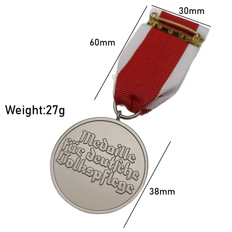 ألمانيا المستوى الثاني الرفاهية الاجتماعية عبر شارة الحرب التذكاري التعميم بروش قلادة الشريط ميدالية الديكور الحرف 1 قطعة