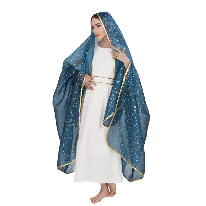 

DAZCOS Our Lady of manto Guadalupe Veil blanket Altar Cloth Virgin mary litmus costume for Womens Medieval Biblical Costume