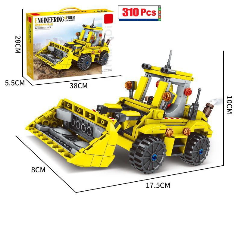 City MOC Building Engineering Series Building Block DIY Deformable Excavator Crane Forklift Brick Children Assembly Toys Gifts