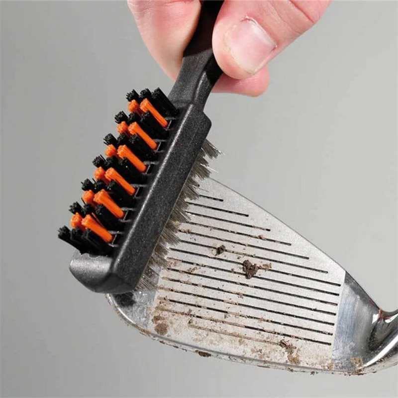 1/2/3Pcs Golf Club Brush Groove Cleaner Dual Sided Cleaning Tools, Portable Metal Lightweight Nylon Brushes for Golf Balls Shoes