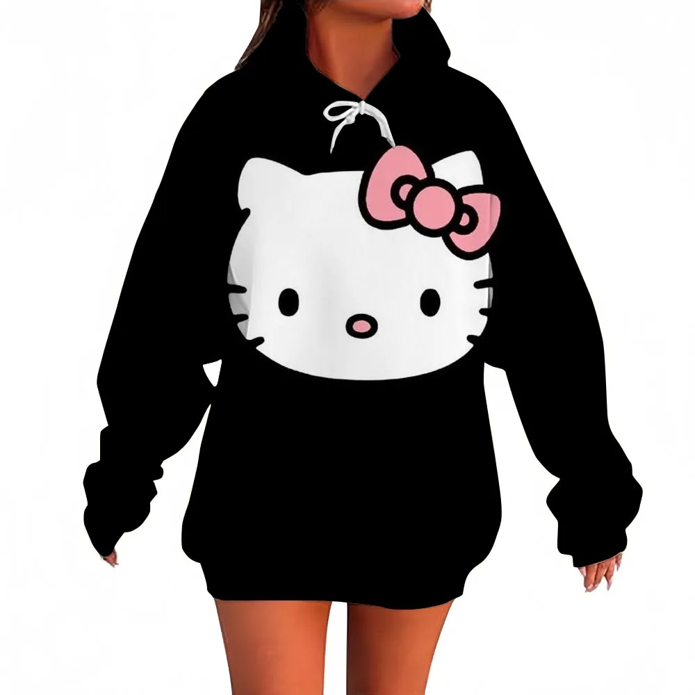 Coulomi Hello Kitty 3D Hoodie Sweatshirt Woman Clothing Harajuku Long Sleeve Hooded Pullover Sweatshirts Sport Hoodies
