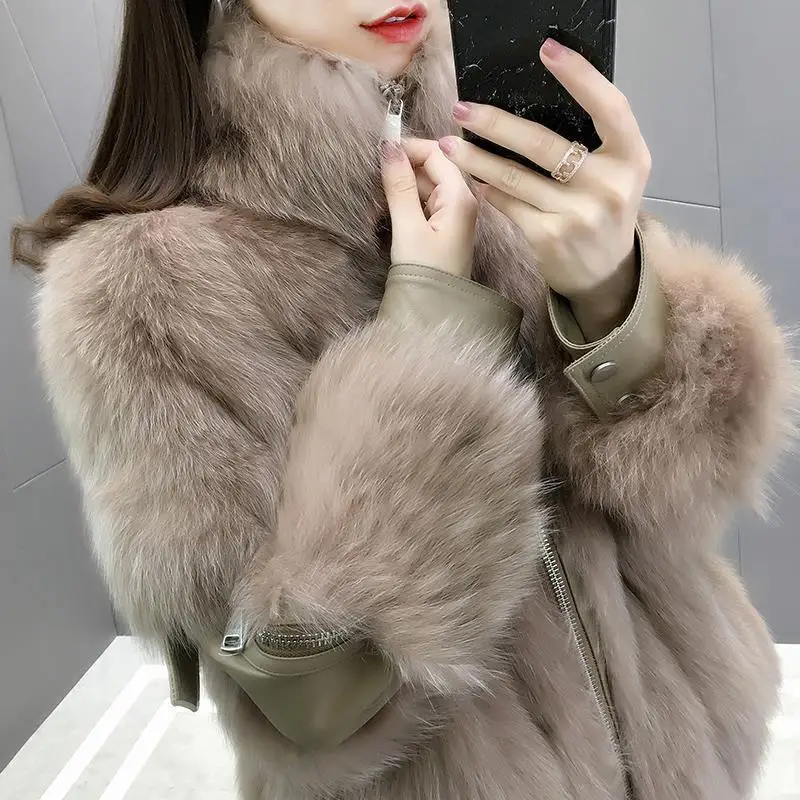 Autumn and Winter New Fur Coat Women\'s Short Thickened 2023 Autumn and Winter Fashion Slimming Plush Coat