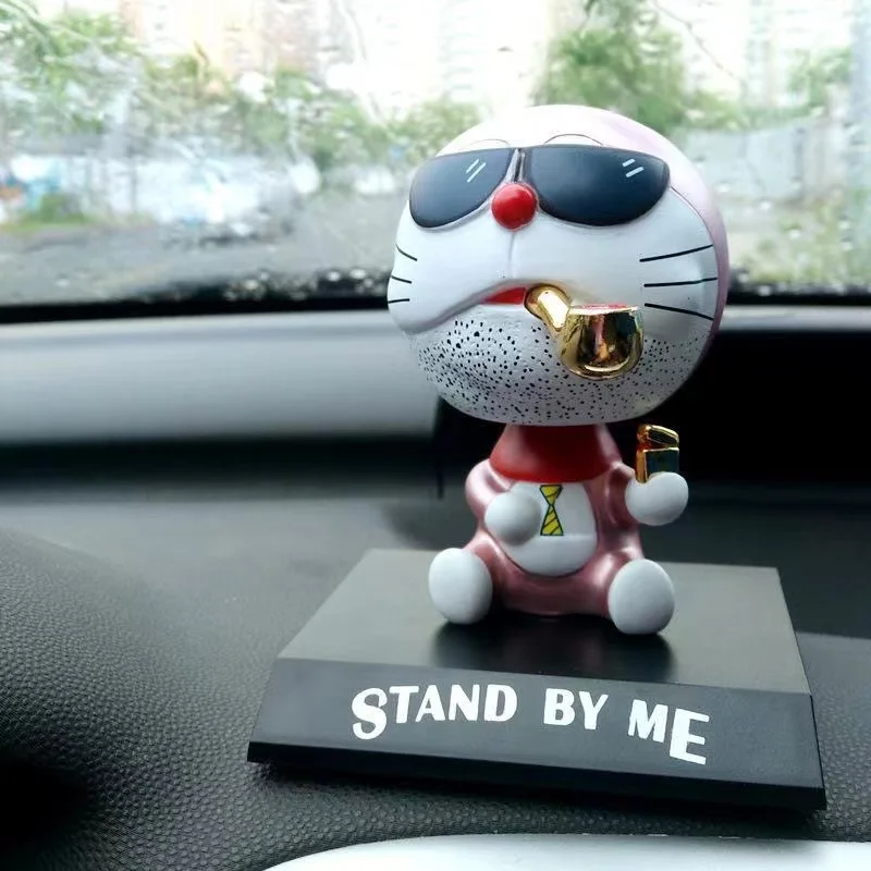 Funny Fat Cat Smoking Ornament for Car Office Decorations Spoof PVC Lucky Cat Boyfriend Girlfriend New Year Gifts