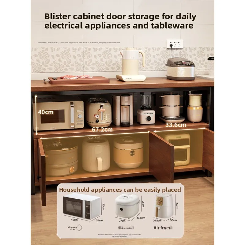 Kitchen shelves Multifunctional side cabinets Floor to wall Table Workbench Pots and bowls Storage Household side cabinets