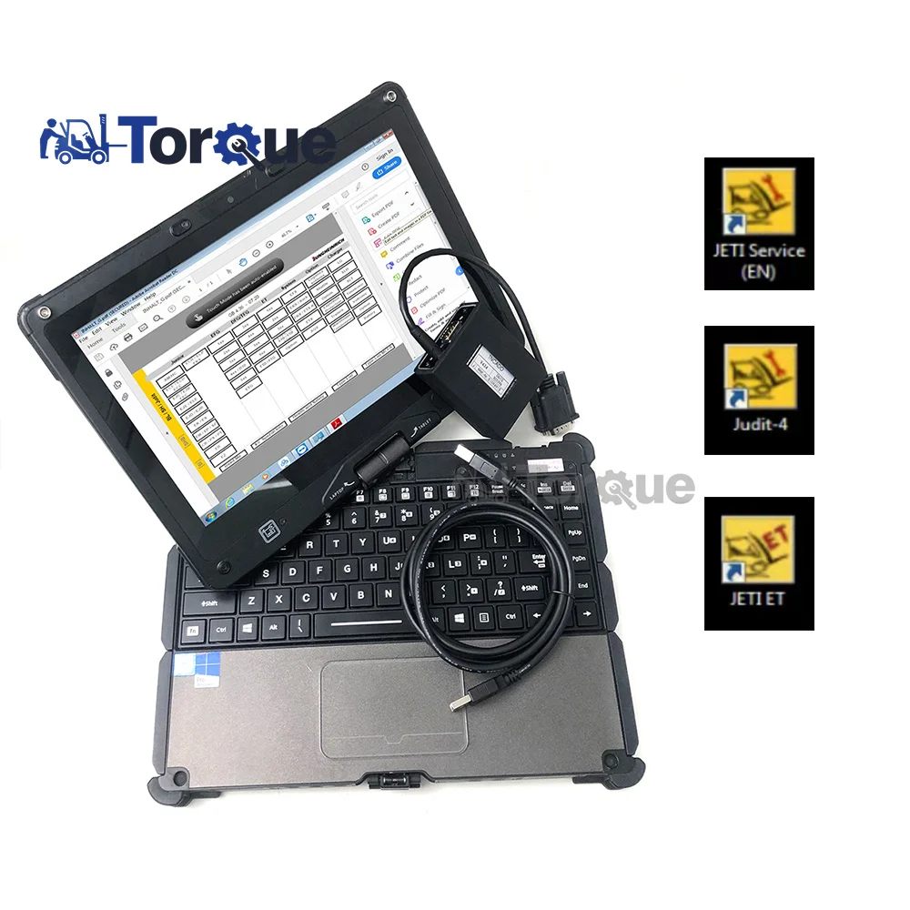 

Getac V110 Laptop Forklift Diagnostic Tool For Jungheinrich JUDIT 4 Incado Box Diagnostic Kit 4.37 software Parts catalog ET EN