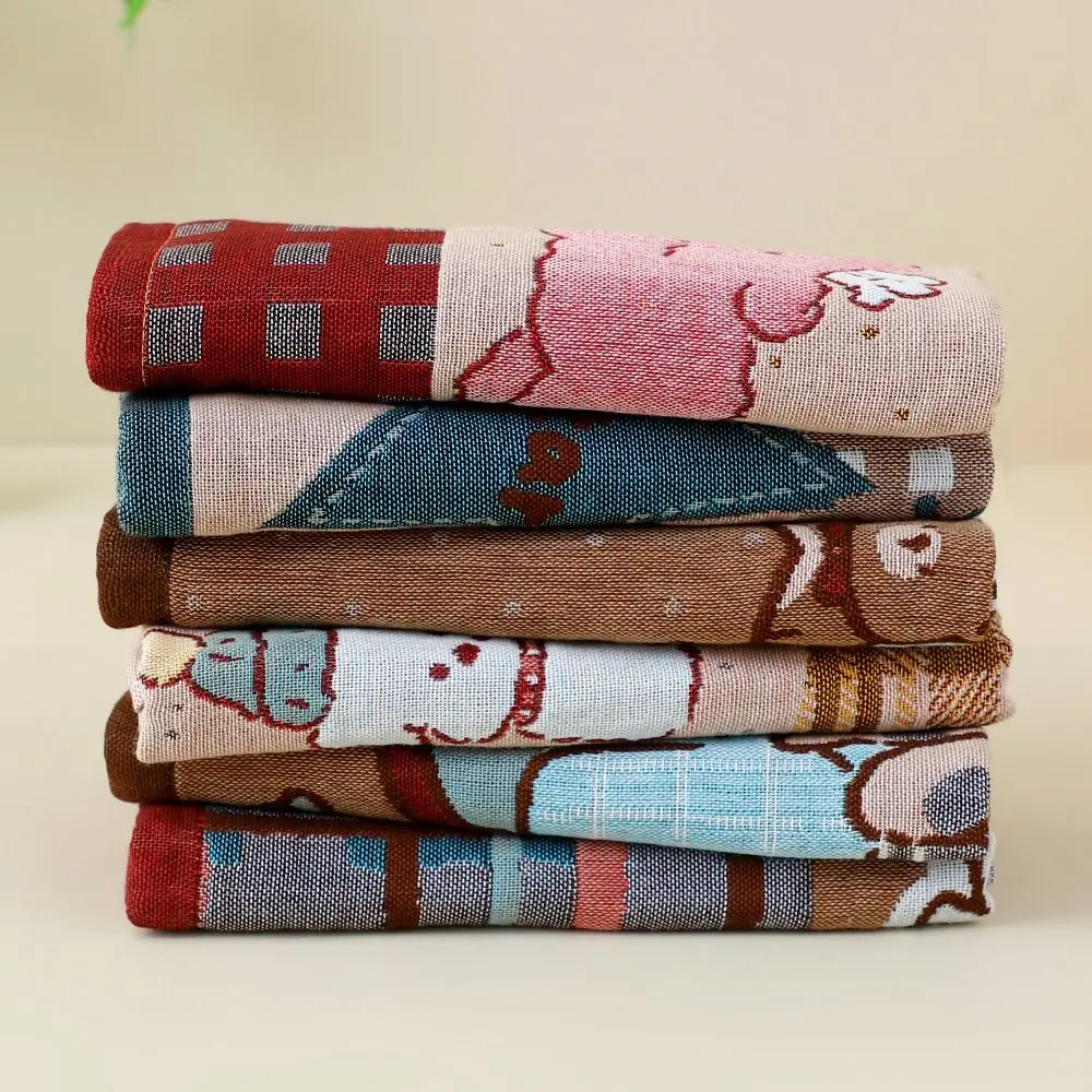 34x40cm Large Hand Towel 4 Layer Cotton Gauze Cartoon Pure Cotton Dish Cloth Decorative Quick Dry Handkerchief Towel