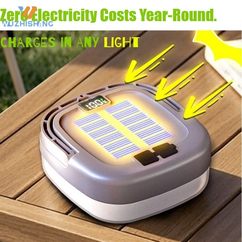 ไฟแคมป์ปิ้งพลังงานแสงอาทิตย์ 5 โหมด ซูมได้ ชาร์จเร็วแบบ Type C หน้าจอแสดงผลดิจิตอล ป้องกันการชาร์จเกิน 1000mAh สำหรับเต็นท์กลางแจ้งและสวน