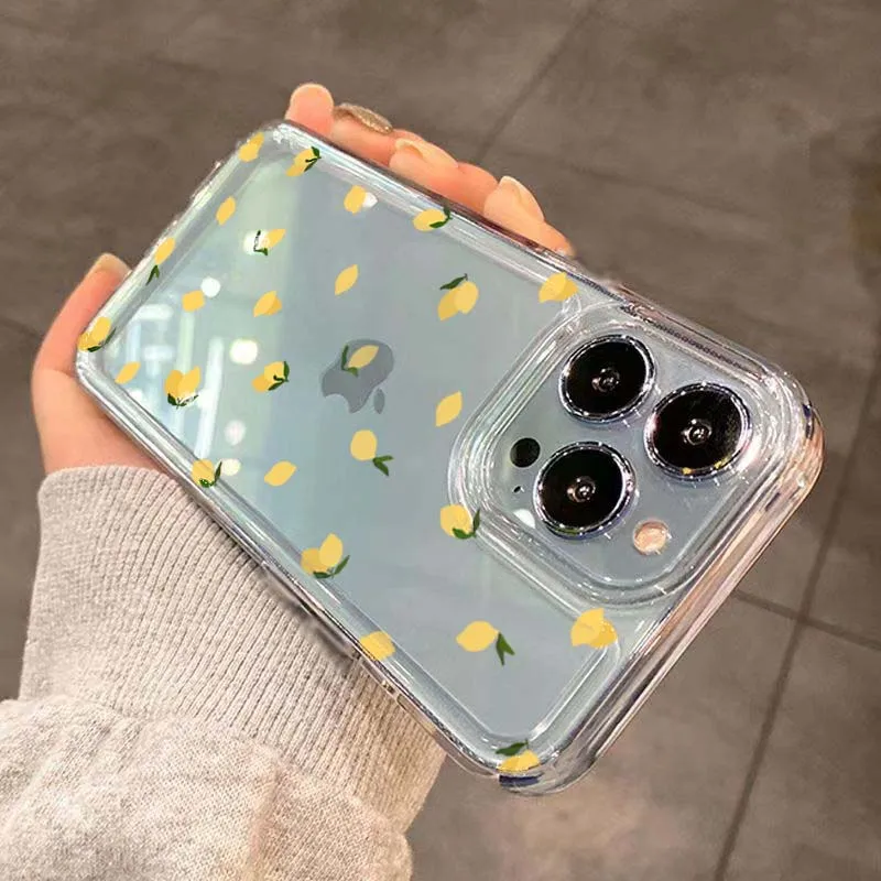 Case For Xiaomi 13 12 11 Lite 5G 15 14 Yellow Lemon Shockproof Clear Soft Cover For Xiaomi 14T Pro 13T 12T Silicone Phone Fundas