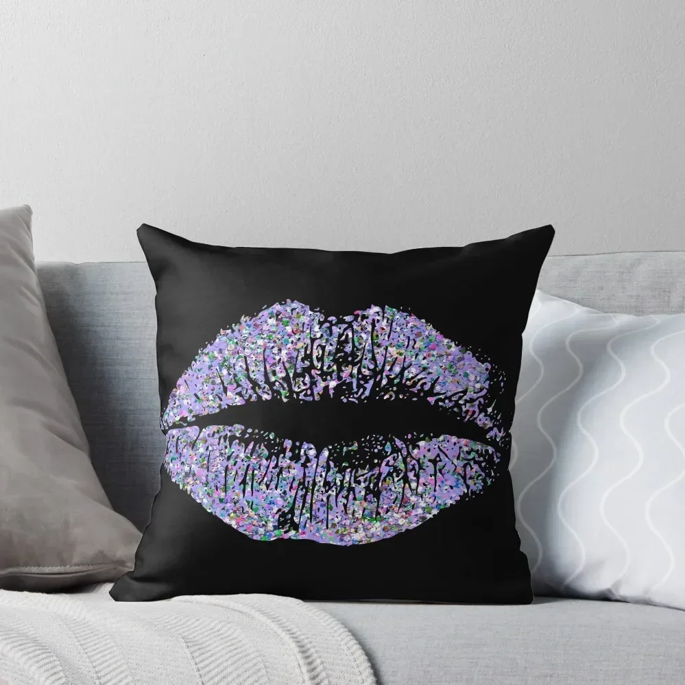 Стильная подушка с блестящими губами #6
