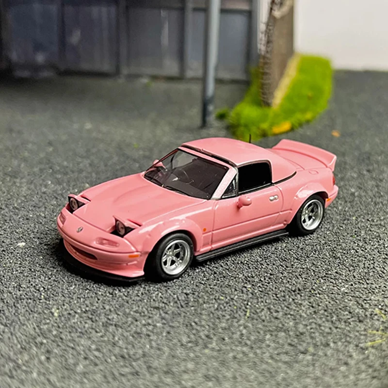 1:64 Scale Diecast Alloy Mazda MX5 RB Wide Body Supercar Pink Limited Edition Model Classic Adult Toy Souvenir Static Display