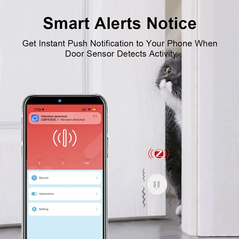 Xiaomi Smart Vibration Tilt Sensor Real Time Monitor Door Window Detection Alarm Smart Life App Home Security Protection System