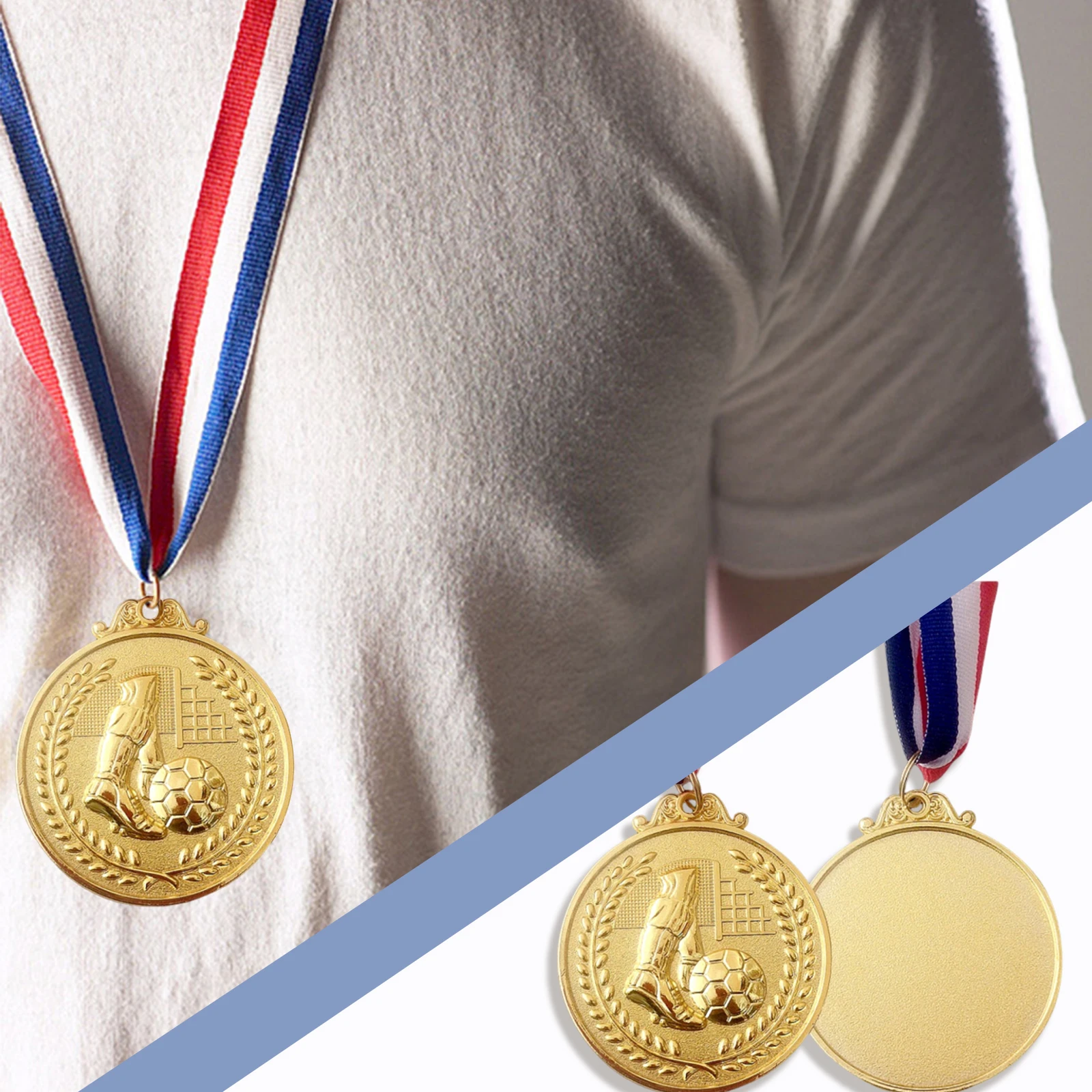 

2.54 Inches Winner Award Medal Zinc Alloy Soccer Pattern Metal Medals Double Side Competition Award Medal for Competitions Party