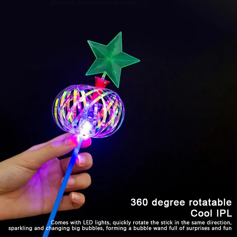 1PC Halloween Rainbow Magic Stick Wand LED Bubble Colorful Luminous Toy Flashing Wand Stick Toy Kids Toys New Year Party Favors