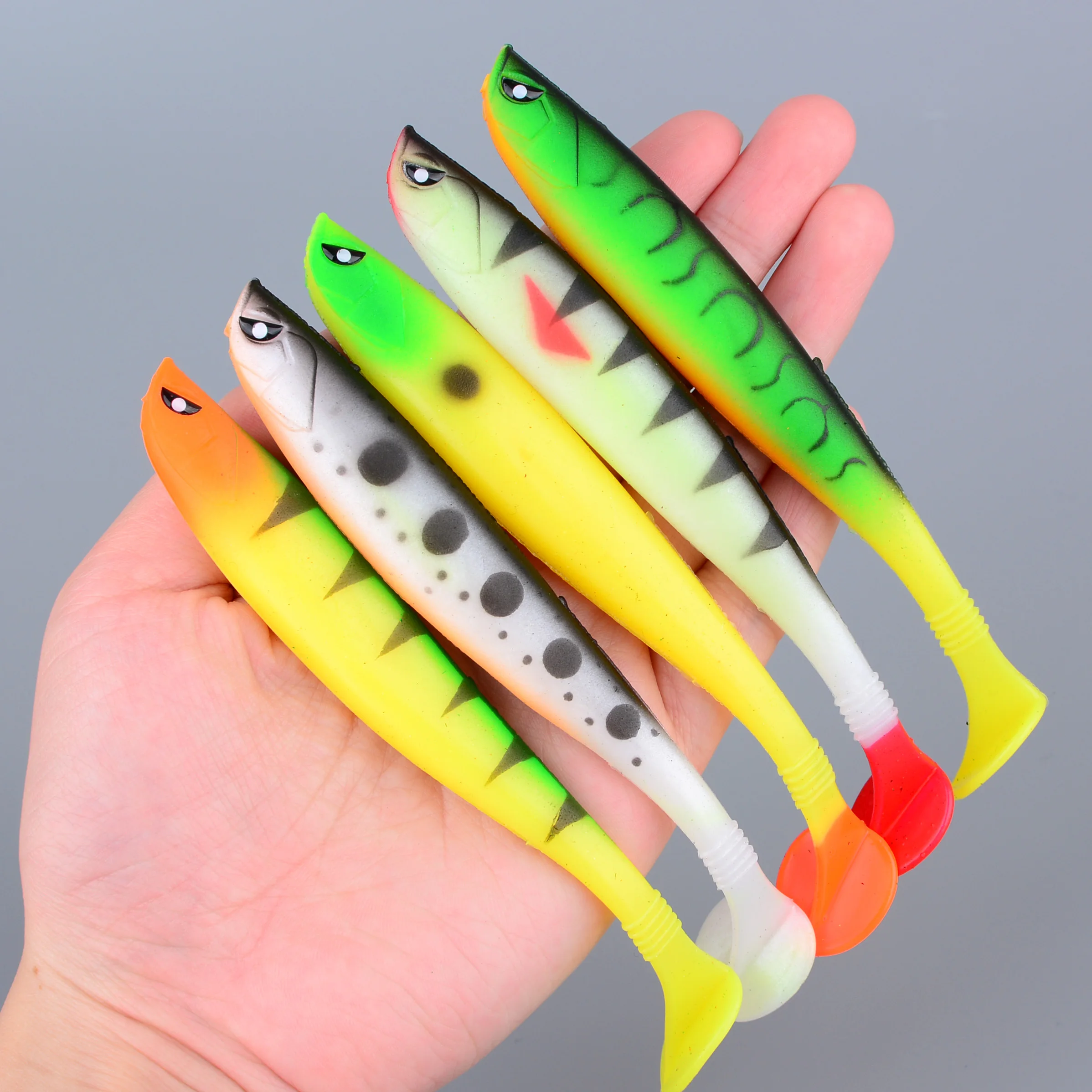 1 Stück Hechtangelköder Pig Shad 12cm 9g mit Farbdruck, Paddelschwanz-Shad aus Silikon, natürlicher Köder für Musky-Fische und Karpfenangeln – Detail 3