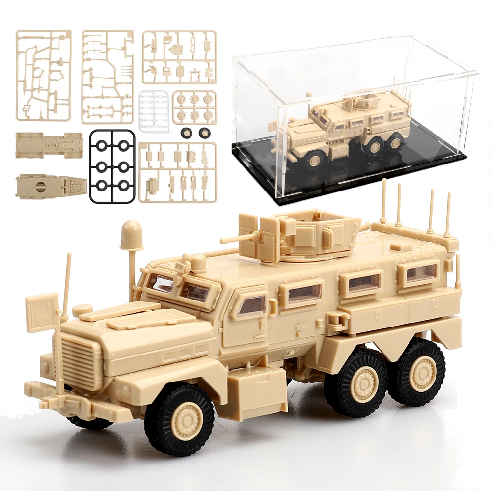 

ViiKONDO 1/72 Scale Military Model Building Kits Plastic U.S. Cougar 6x6 MRAP Vehicle with Display Case DIY Assembly Toy for Men